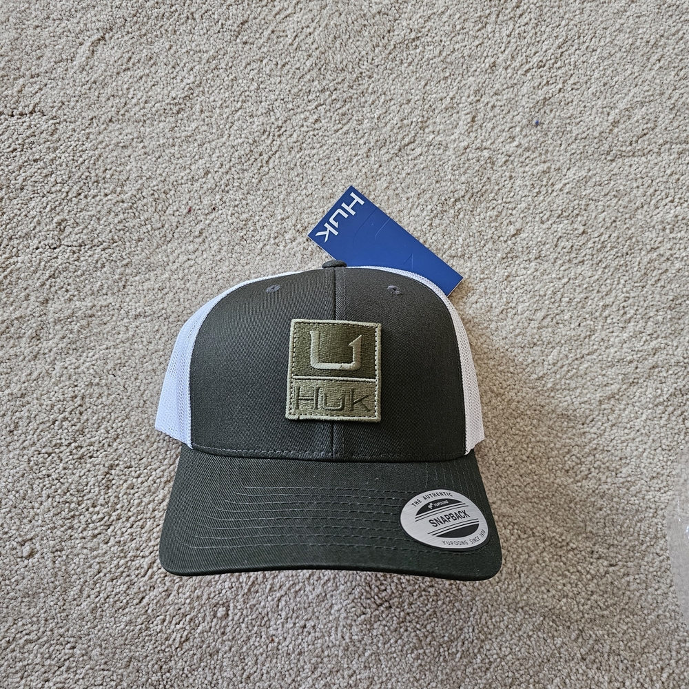 Huk Green and White Trucker Hat